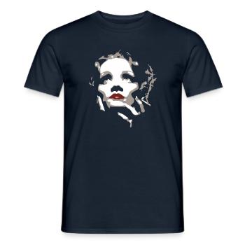 Marlene Dietrich Weiss - Men's T-Shirt - navy - Front - AI Model Male 178 light (178cm)