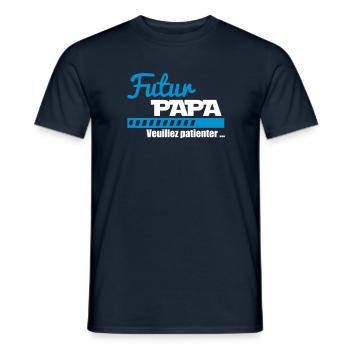 Futur papa - Bientôt père - T-shirt homme - marine - Devant - AI Model Male 178 light (178cm)
