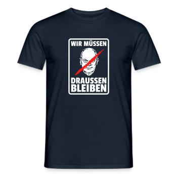 ANTI SCHOLZ T-SHIRT GEGEN OLAF ANTI LINKS SPD CDU - Männer T-Shirt - Navy - Vorne - AI Model Male 178 light (178cm)