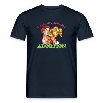 i will aid and abet abortion - Men's T-Shirt - navy - Front - AI Model Male 178 light (178cm)