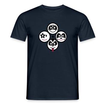 Smiley Kiss Icons (quadratisch) 3c - Men's T-Shirt - navy - Front - AI Model Male 178 light (178cm)