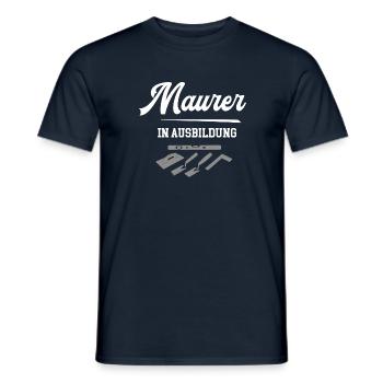 Maurer in Ausbildung Azubi Betonbau Lehre Lehrling - Männer T-Shirt - Navy - Vorne - AI Model Male 178 light (178cm)