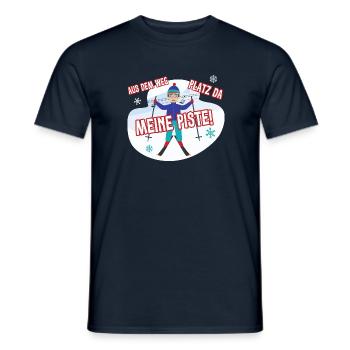 Ski Alpin Skifahren Skifahrer Skisport Meine Piste - Männer T-Shirt - Navy - Vorne - AI Model Male 178 light (178cm)