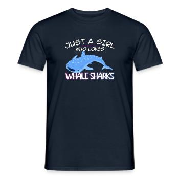 Just a Girl who loves Whale Sharks - Scuba diving - Männer T-Shirt - Navy - Vorne - AI Model Male 178 light (178cm)