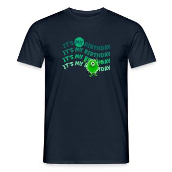 It's my Birthday! Lustiges Monster - Männer T-Shirt - Navy - Vorne - AI Model Male 178 light (178cm)