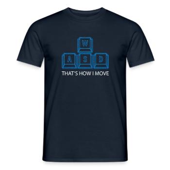 WASD Gaming Gaming Video Game, PC, Computer - Men's T-Shirt - navy - Front - AI Model Male 178 light (178cm)