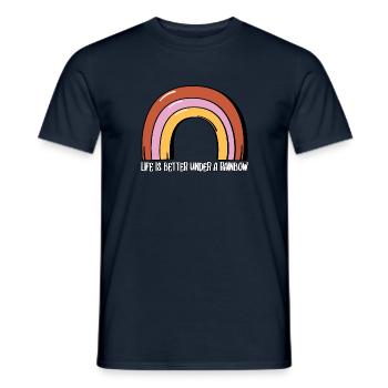 Life is better under a rainbow - Men's T-Shirt - navy - Front - AI Model Male 178 light (178cm)