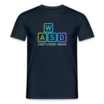 WASD Gaming Gaming Video Game, PC, Computer - Men's T-Shirt - navy - Front - AI Model Male 178 light (178cm)