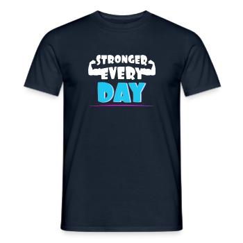 Stronger every day - Men's T-Shirt - navy - Front - AI Model Male 178 light (178cm)