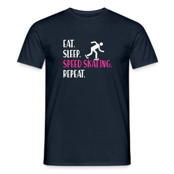 Eisschnelllauf Ice Speed Skating Eisschnellläufer - Männer T-Shirt - Navy - Vorne - AI Model Male 178 light (178cm)