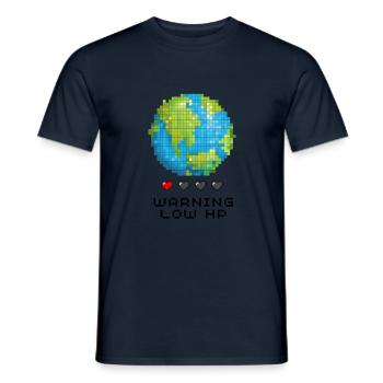 Terre pixelart - T-shirt homme - marine - Devant - AI Model Male 178 light (178cm)