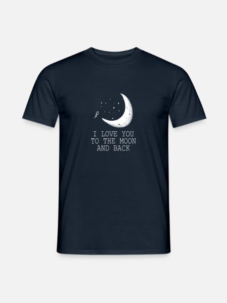 love you to the moon and back cute valentine - Männer T-Shirt - Navy