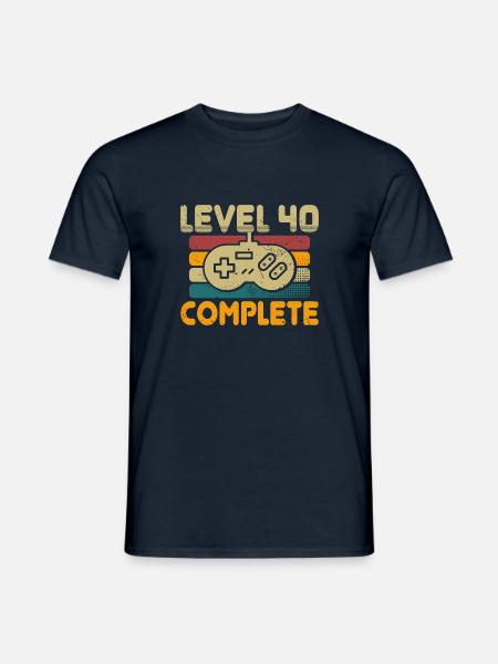 Level 40 Complete 40 Geburtstag Geschenk - Männer T-Shirt - Navy