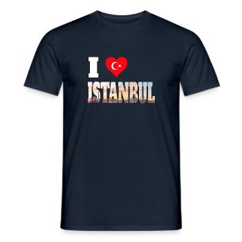J’adore istanbul - ich liebe Istanbul - T-shirt homme - marine - Devant - AI Model Male 178 light (178cm)