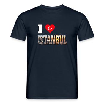 J’adore istanbul - ich liebe Istanbul - T-shirt homme - marine - Devant - AI Model Male 178 light (178cm)