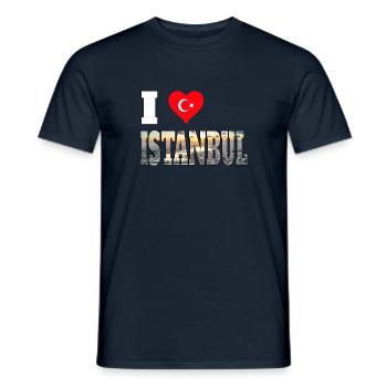 J’adore istanbul - ich liebe Istanbul - T-shirt homme - marine - Devant - AI Model Male 178 light (178cm)