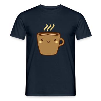 Niedliche Kaffee Tasse - Männer T-Shirt - Navy - Vorne - AI Model Male 178 light (178cm)
