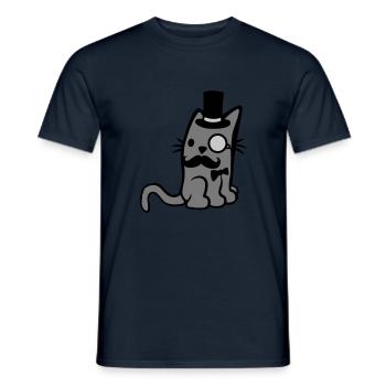 Lunettes monocle Mr. Cat - T-shirt homme - marine - Devant - AI Model Male 178 light (178cm)