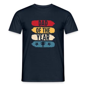 Dad of the year original gift father's day - T-shirt homme - marine - Devant - AI Model Male 178 light (178cm)