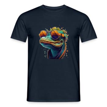Tête de crocodile colorée à Hawaii avec des lunettes de soleil - T-shirt homme - marine - Devant - AI Model Male 178 light (178cm)