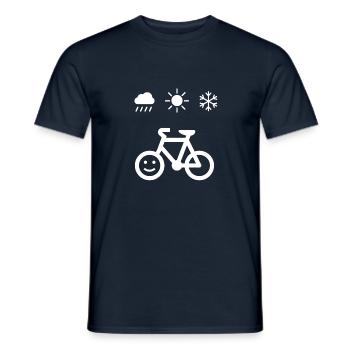 HappyBike - Cycling Weather - white - Männer T-Shirt - Navy - Vorne - AI Model Male 178 light (178cm)