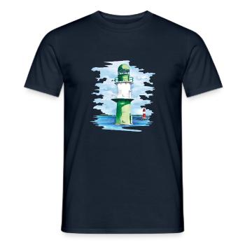 Phare de Warnemünde - T-shirt homme - marine - Devant - AI Model Male 178 light (178cm)