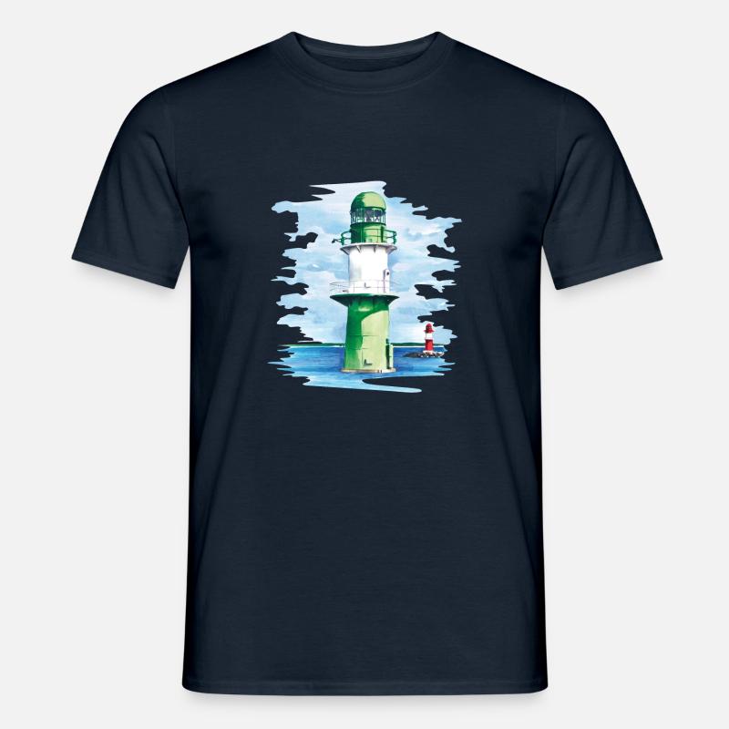 Warnemünde Leuchtturm - Männer T-Shirt - Navy