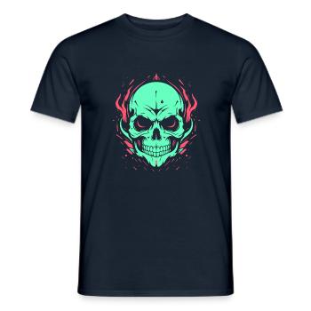 Crâne néon - T-shirt homme - marine - Devant - AI Model Male 178 light (178cm)