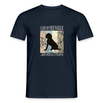 ICH MAG MEINEN BEAGLE und vielleicht 3 Personen - Männer T-Shirt - Navy - Vorne - AI Model Male 178 light (178cm)