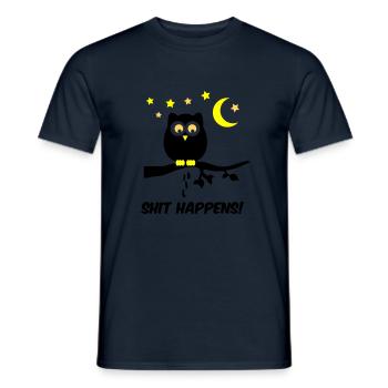 Owl Shit Happens 01 - Men's T-Shirt - navy - Front - AI Model Male 178 light (178cm)