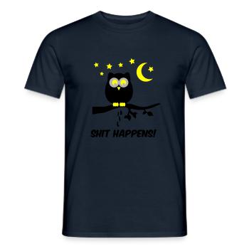 Owl Shit Happens 02 - Men's T-Shirt - navy - Front - AI Model Male 178 light (178cm)