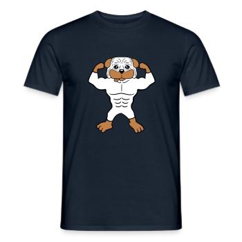 Chien Bodybuilder Muscles forts Gym Haltérophilie - T-shirt homme - marine - Devant - AI Model Male 178 light (178cm)