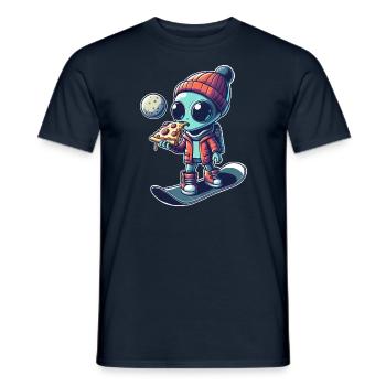 Mignon Comic Alien Snowboard Snowboarder - T-shirt homme - marine - Devant - AI Model Male 178 light (178cm)