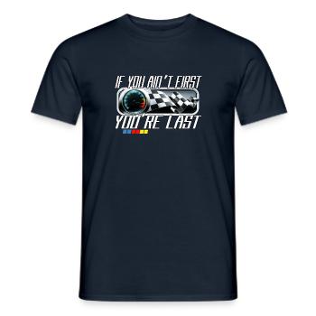 Si vous n’êtes pas le premier, vous êtes le dernier à courir - T-shirt homme - marine - Devant - AI Model Male 178 light (178cm)