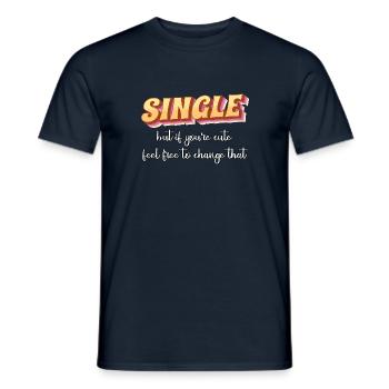 Célibataire - T-shirt homme - marine - Devant - AI Model Male 178 light (178cm)