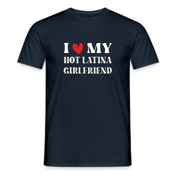 J’aime ma petite amie latina chaude - T-shirt homme - marine - Devant - AI Model Male 178 light (178cm)