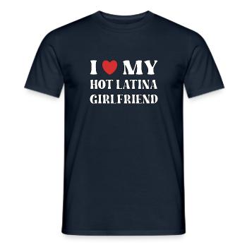 Ich liebe meine heiße Latina Freundin - Männer T-Shirt - Navy - Vorne - AI Model Male 178 light (178cm)