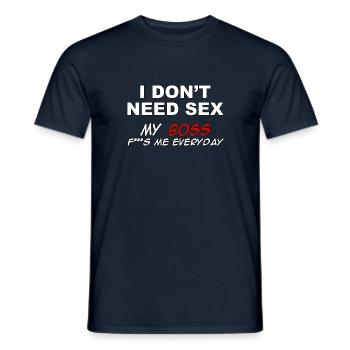 Je n’ai pas besoin de sexe, mes seins me baisent tous les jours - T-shirt homme - marine - Devant - AI Model Male 178 light (178cm)