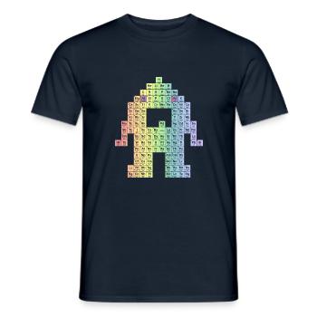 Tableau périodique - T-shirt homme - marine - Devant - AI Model Male 178 light (178cm)
