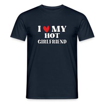 I love my hot girlfriend - Men's T-Shirt - navy - Front - AI Model Male 178 light (178cm)