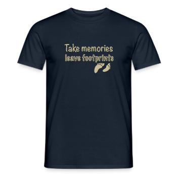 Take memories, leave footprints - Men's T-Shirt - navy - Front - AI Model Male 178 light (178cm)