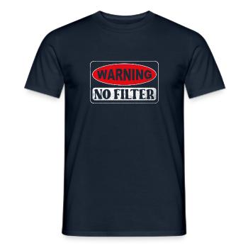 Warning - no filter - Männer T-Shirt - Navy - Vorne - AI Model Male 178 light (178cm)