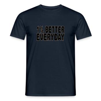 1% better every day - Männer T-Shirt - Navy - Vorne - AI Model Male 178 light (178cm)