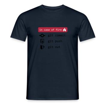 in case of fire - git out - Männer T-Shirt - Navy - Vorne - AI Model Male 178 light (178cm)