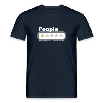 Mensen - wat een nachtmerrie lage sterrenhumor - Heren T-shirt - navy - Voor - AI Model Male 178 light (178cm)