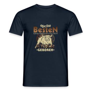 Stier Sternzeichen nur die Besten Geboren - Männer T-Shirt - Navy - Vorne - AI Model Male 178 light (178cm)