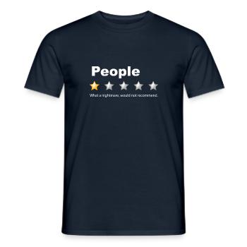 Les gens - quel cauchemar d’humour à faible nombre d’étoiles - T-shirt homme - marine - Devant - AI Model Male 178 light (178cm)
