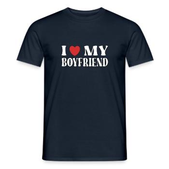 I love my boyfriend - Men's T-Shirt - navy - Front - AI Model Male 178 light (178cm)