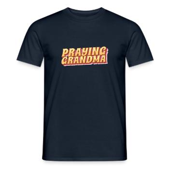 Grand-mère en prière - Betende Oma - T-shirt homme - marine - Devant - AI Model Male 178 light (178cm)