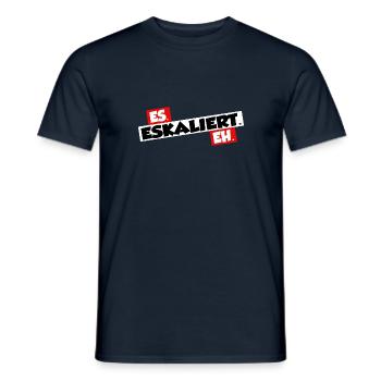 Es eskaliert eh - Männer T-Shirt - Navy - Vorne - AI Model Male 178 light (178cm)